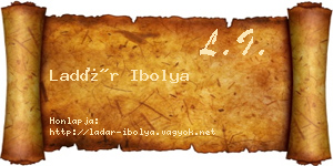 Ladár Ibolya névjegykártya